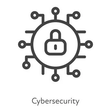 Lock with chip connection cybersecurity symbol Stock Illustration