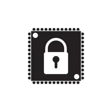 Lock on a chip icon. Elements of cyber security icon. Premium quality graphic Stock Illustration