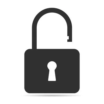 Lock classic design shadow icon, keyhole web button shape, secure vector illu Illustrazione stock