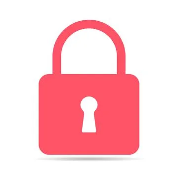 Lock classic design shadow icon, keyhole web button shape, secure vector illu Stock-Illustration