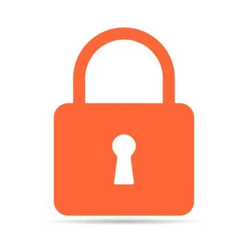 Lock classic design shadow icon, keyhole web button shape, secure vector illu Illustrazione stock