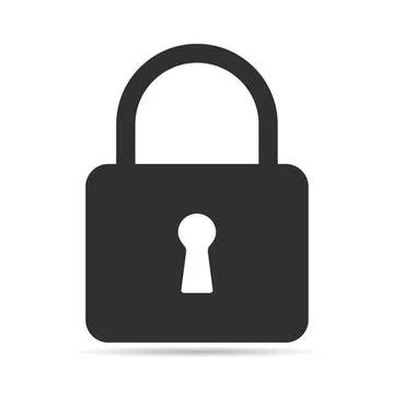 Lock classic design shadow icon, keyhole web button shape, secure vector illu イラスト素材