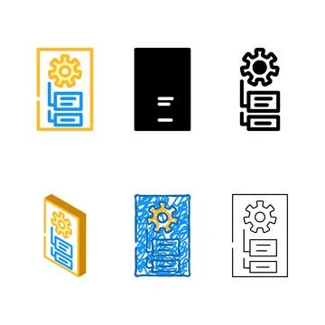 Lock clean folder color icon vector 스톡 일러스트