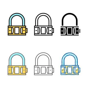 Lock clean padlock color icon vector 스톡 일러스트