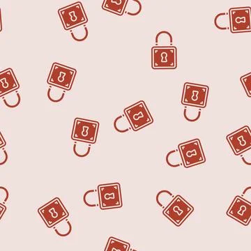 Lock close glyph seamless pattern Stock Illustration
