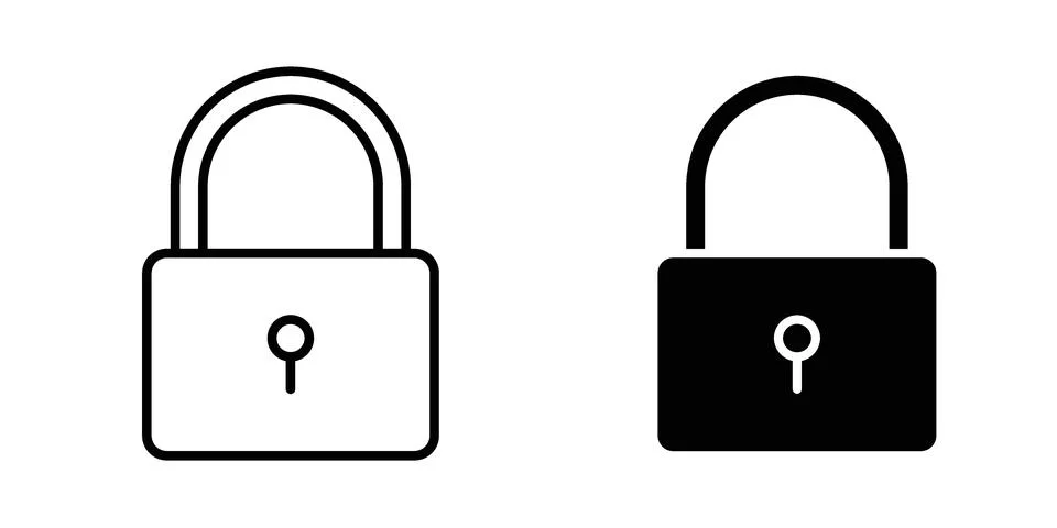 Lock closed icon for design projects and web UI Stock Illustration