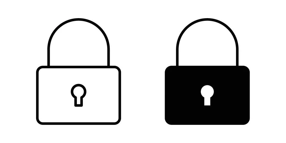 Lock closed icon vector symbol graphics Stock Illustration