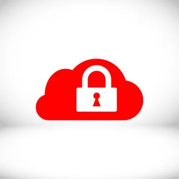 Lock cloud icon stock vector illustration flat design 库存插图