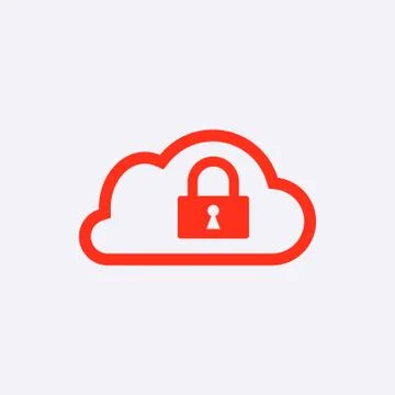 Lock cloud icon stock vector illustration flat design Stock Illustration
