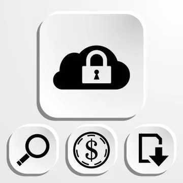 Lock cloud icon stock vector illustration flat design イラスト素材