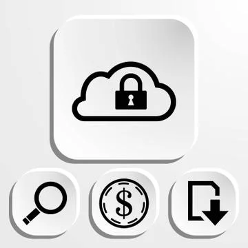 Lock cloud icon stock vector illustration flat design イラスト素材