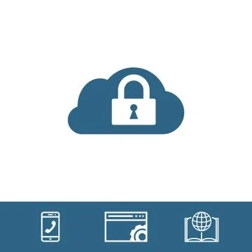 Lock cloud icon stock vector illustration flat design Иллюстрация
