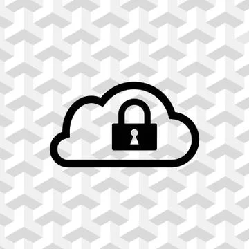 Lock cloud icon stock vector illustration flat design Stock Illustration