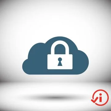 Lock cloud icon stock vector illustration flat design Stock Illustration
