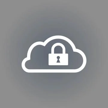 Lock cloud icon stock vector illustration flat design Stock Illustration