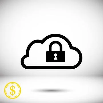 Lock cloud icon stock vector illustration flat design イラスト素材
