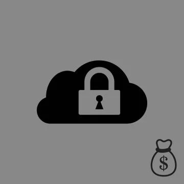 Lock cloud icon stock vector illustration flat design Stock Illustration