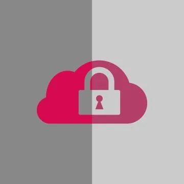 Lock cloud icon stock vector illustration flat design 스톡 일러스트