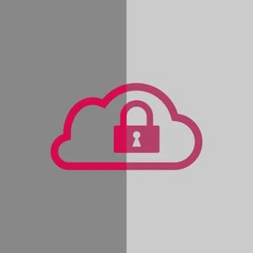 Lock cloud icon stock vector illustration flat design 스톡 일러스트