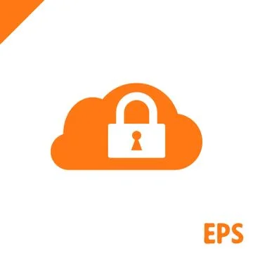 Lock cloud icon stock vector illustration flat design Stock Illustration