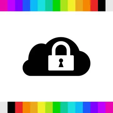 Lock cloud icon stock vector illustration flat design Stock Illustration
