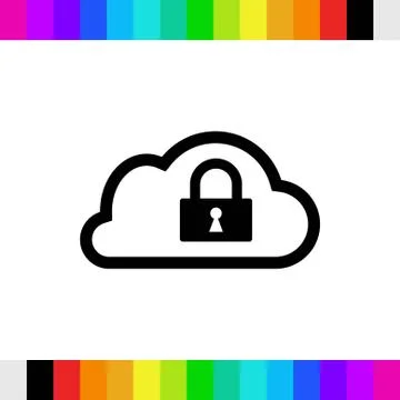 Lock cloud icon stock vector illustration flat design Stock Illustration