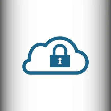 Lock cloud icon stock vector illustration flat design Stock Illustration