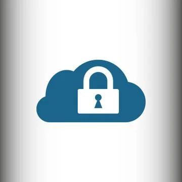 Lock cloud icon stock vector illustration flat design Stock Illustration