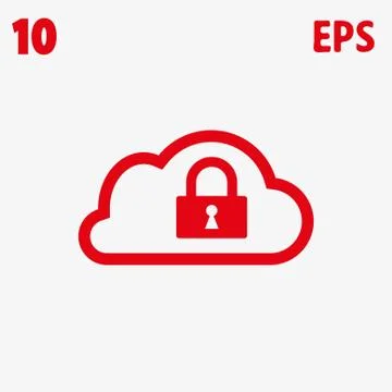 Lock cloud icon stock vector illustration flat design Иллюстрация