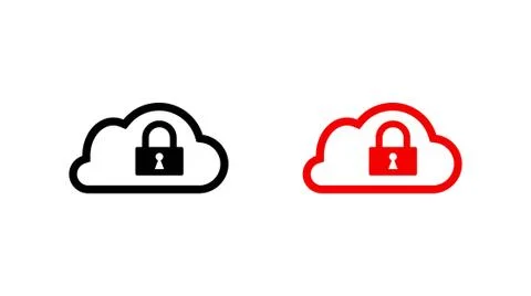 Lock cloud icon stock vector illustration flat design イラスト素材