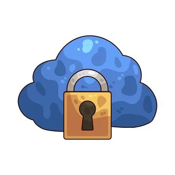 Lock cloud illustration Stockillustratie