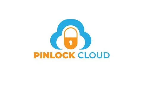 LOCK CLOUD LOGO with modern concept -- key, lock Illustrazione stock