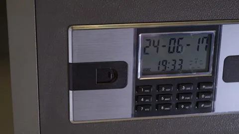 Lock Code On A Closed Safe,Secure Password Pad Numbers 스톡 동영상 277592969