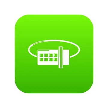Lock code icon green Stock Illustration