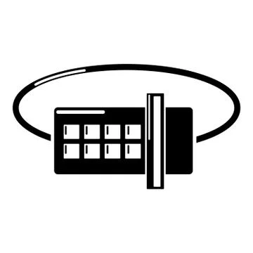 Lock code icon, simple black style Illustrazione stock