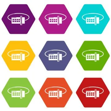 Lock code icons set 9 vector Stock Illustration