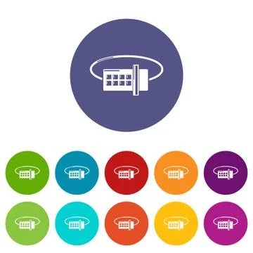 Lock code icons set vector color 스톡 일러스트