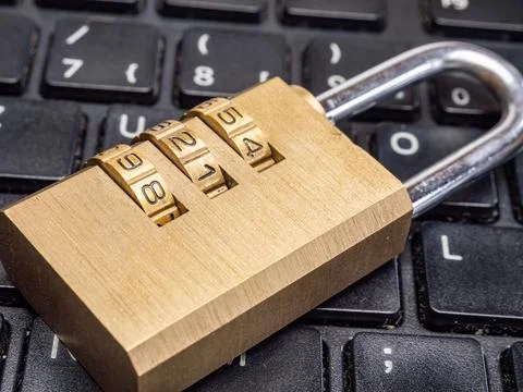 Lock with code on keyboard Фото