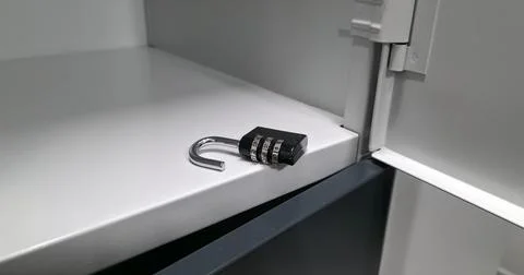 A lock with a code mechanism. Protection of personal belongings using a lock Stock Photos