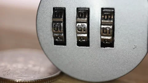 Lock code name of figure, safe money business, close up Vídeo Stock 149900271