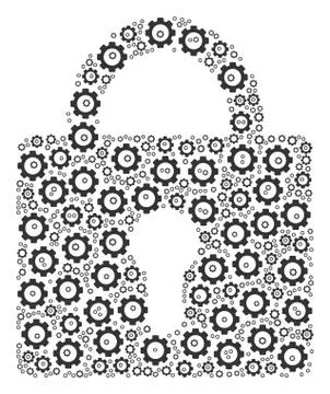 Lock Collage of Cog Stockillustratie