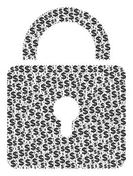 Lock Collage of Dollar and Dots Stock Illustration