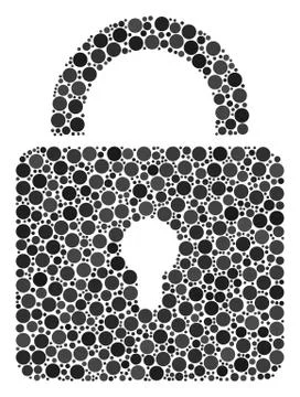 Lock Collage of Dots Stock Illustration