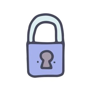 Lock color vector doodle simple icon design Stock Illustration