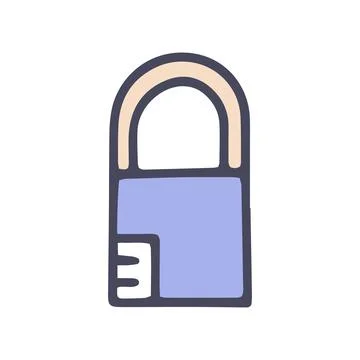 Lock color vector doodle simple icon design Stock Illustration