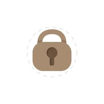 Lock colourful flat vector icon Stock Illustration