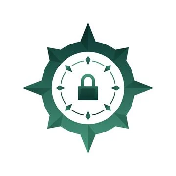 Lock compass logo element design template icon Stock Illustration