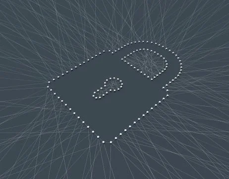Lock composed of lines, technology network communication Stock Illustration