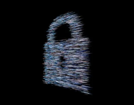 Lock composed of technological data lines 스톡 일러스트