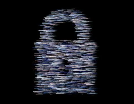 Lock composed of technological data lines 스톡 일러스트